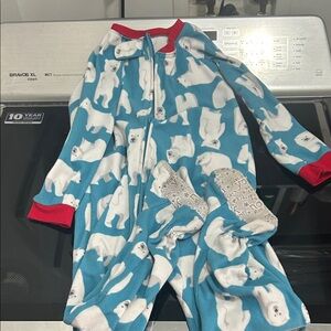 4T Christmas polar bear warm fleece footie pajama winter unisex boy girl neutral
